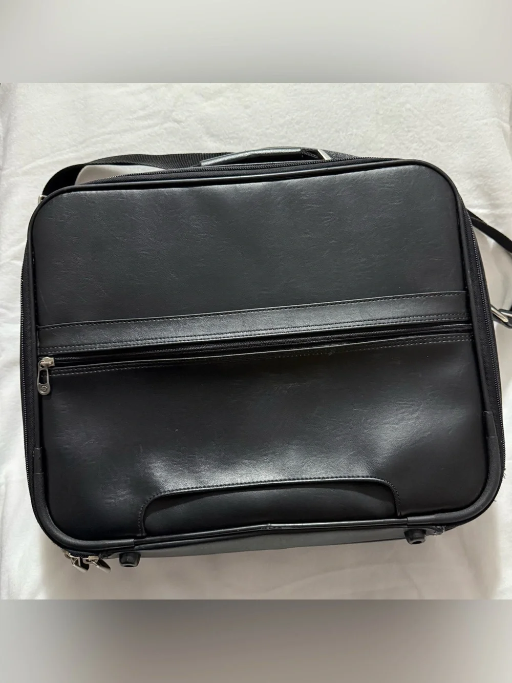 Samsonite Black Business Briefcase Laptop Bag Travel Organizer Faux Leather